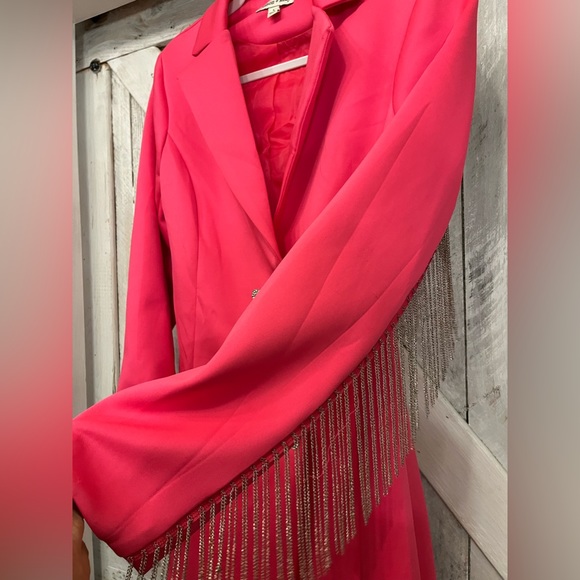 Cowboy Cowgirl Barbie Pink Metal Fringe Bling Button Jacket Dress Size Large - Picture 8 of 16